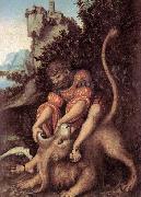 CRANACH, Lucas the Elder Samson's Fight with the Lion Sweden oil painting artist